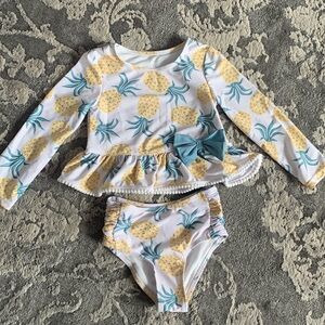 Girls Pineapple Bathing Suit Size 3T
